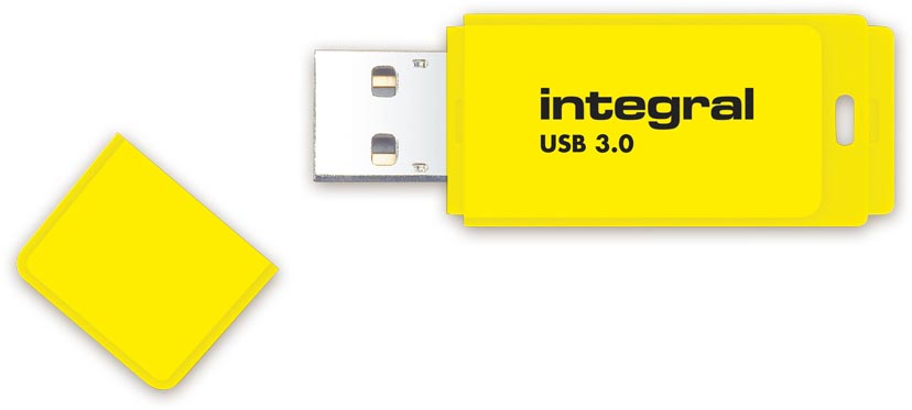 Neon USB 3.0 stick Integral 16GB geel