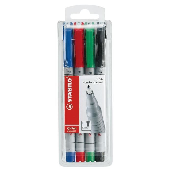 Fineliner Stabilo OHPen 0,7 permanent assorti (4) 