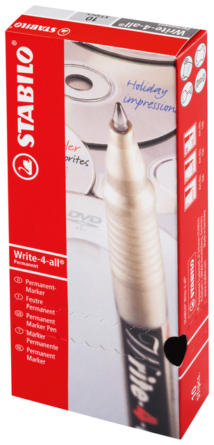 Viltstift Stabilo Write-4-all 1mm medium zwart