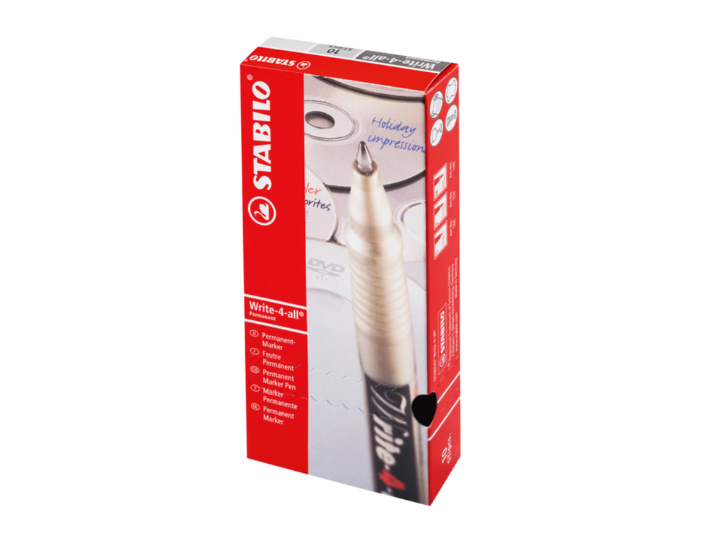 Viltstift Stabilo Write-4-all 1mm medium zwart