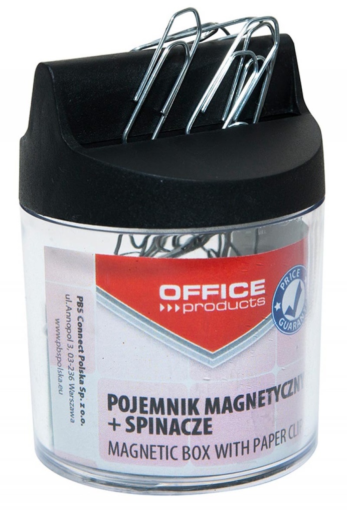 Papierklemhouder met clips Office Products rond magnetisch transparant