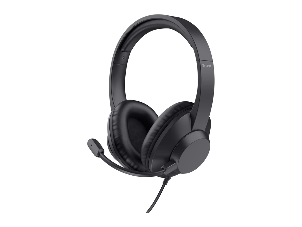 Headset Trust Ayda Max over ear USB aansluiting noice cancelling zwart