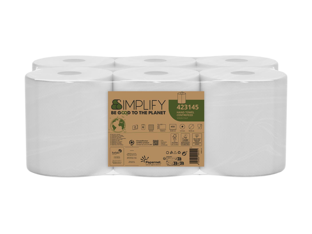 Handdoeken Papernet Simplify Centerfeed  2-laags 90 m 450 vel (6)