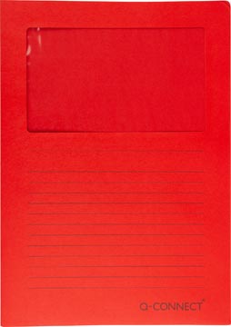 [TIM-KF19139] L-map Q-Connect met venster A4 120gr  (100)  (rood)