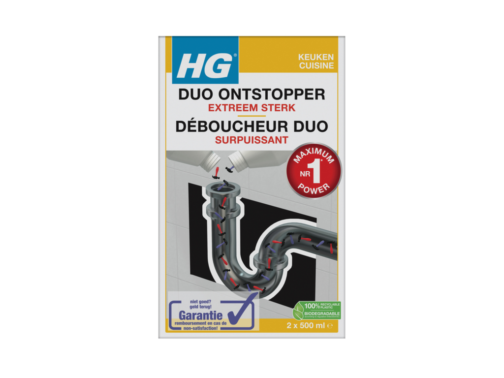 Afvoerontstopper HG keuken Duo 2x500ml 