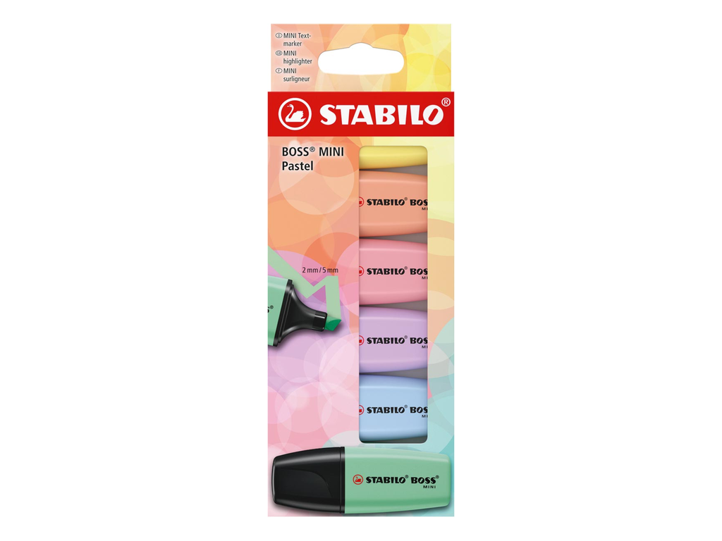 Markeerstift Stabilo Boss Mini pastel geassorteerde kleuren (6)