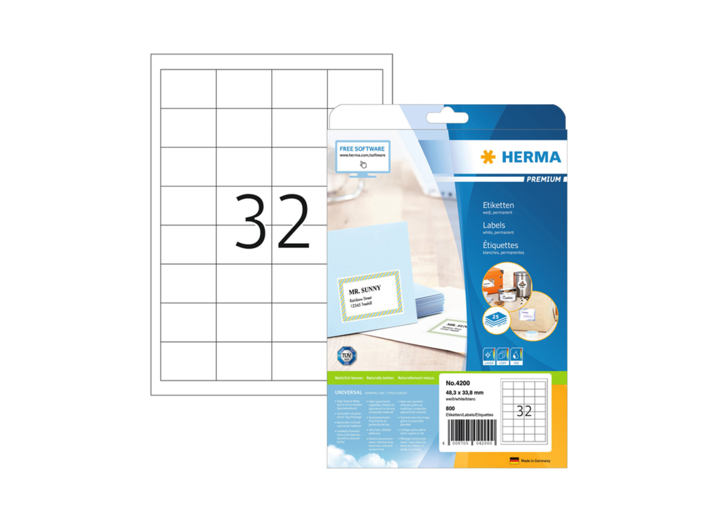 Etiketten Herma 32 etik/bl 48,3x33,8mm wit (25)
