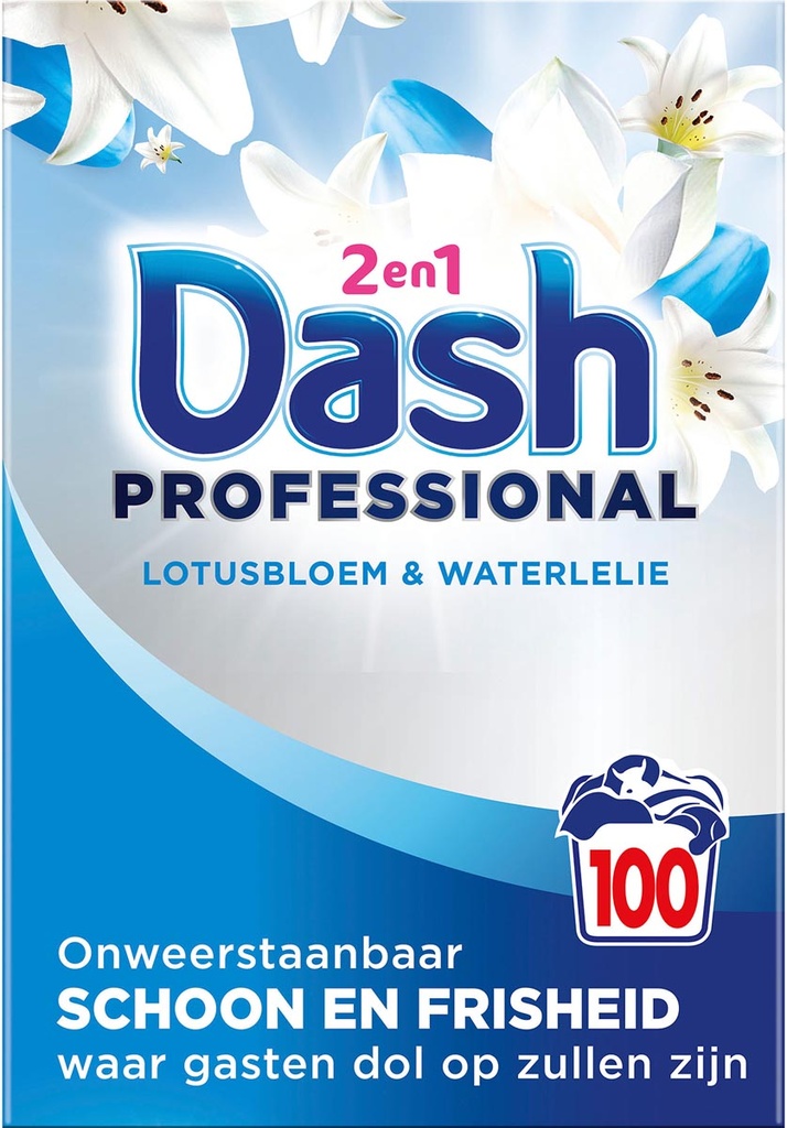Waspoeder Dash Professional 2 in 1 Lotusbloem & Waterlelie 6,6 kg 120 wasbeurten