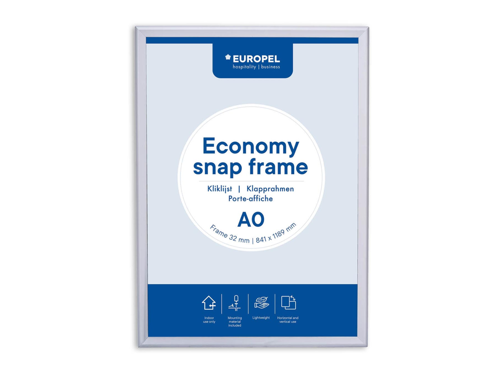 Kliklijst Europel Economy lijst 32 mm A0 zilver