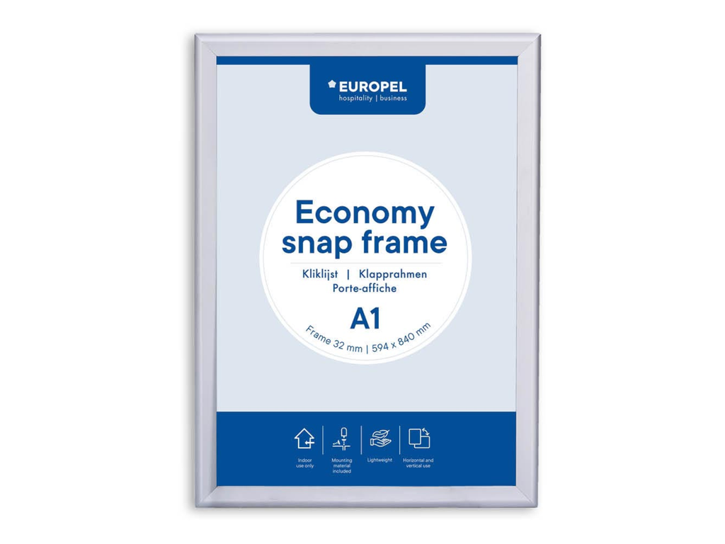 Kliklijst Europel Economy lijst 32 mm A1 zilver