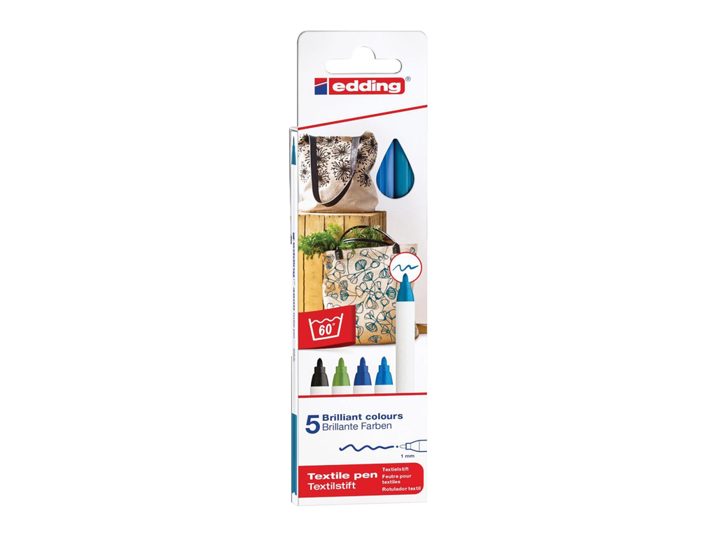 Textielstift Edding 4600 geassorteerde koude kleuren (5)