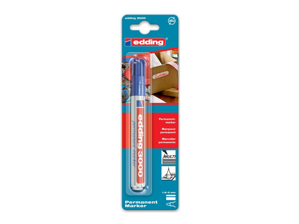 Permanent marker Edding 3000 blauw