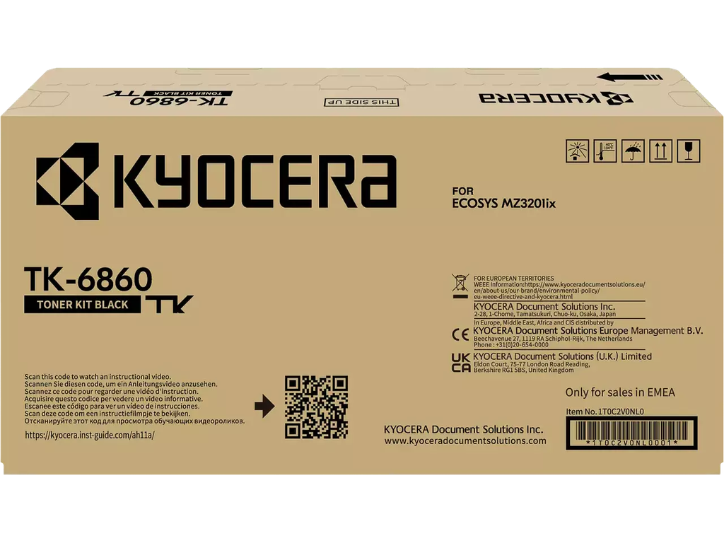 Toner Kyocera Mono Laser TK6860 ECOSYS MZ3201ix 15.000 pag. BK 