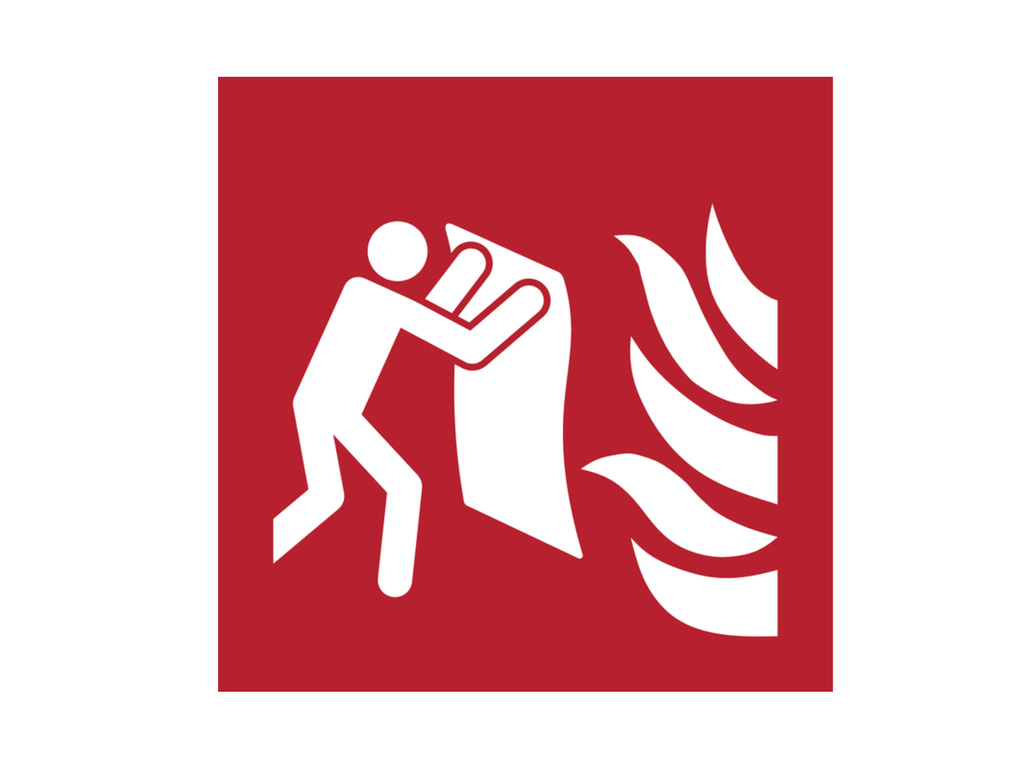 Pictogram bordje Djois Brandblusdeken 200x200mm rood 