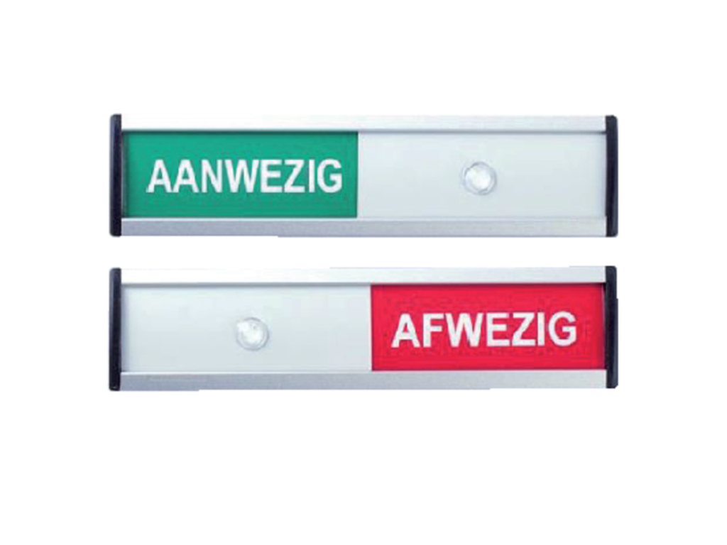 Infobord aanwezig/afwezig 125x30mm 