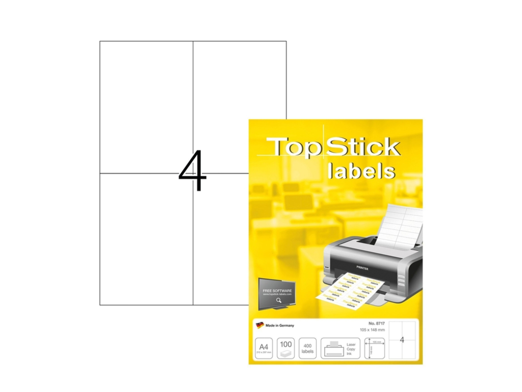 Etiketten Herma 4etik/bl 105x148mm  Topstick wit (400)