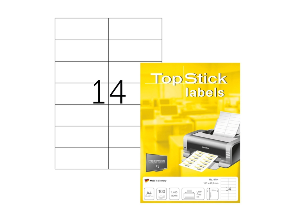 Etiketten Herma 14etik/bl 105x42.3mm Topstick wit (1400)