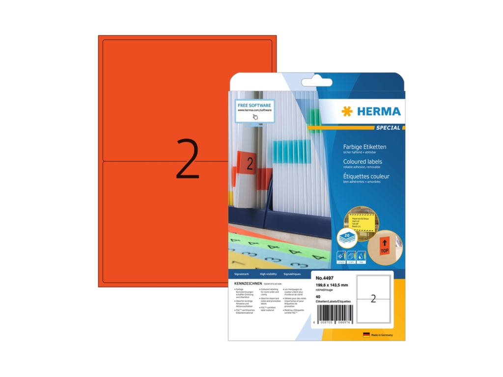 Etiketten Herma 2 etik/bl  199.6x143.5mm afneembaar wit (20)