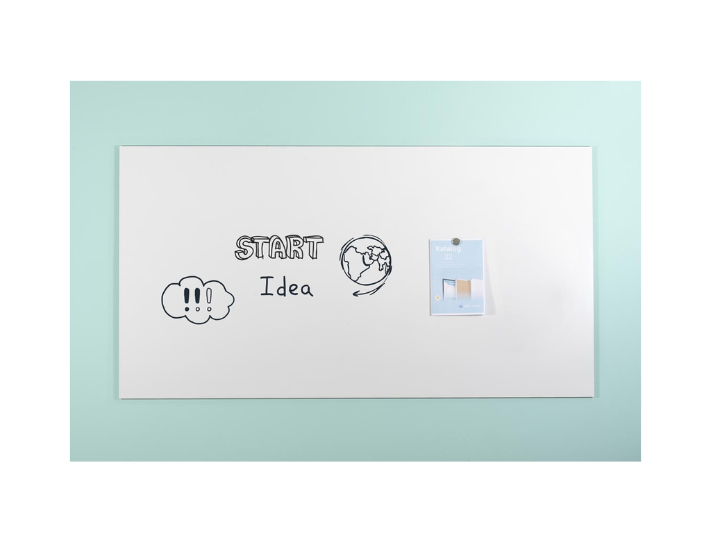 Frameloos whiteboard smit Visual gelakt staal magnetisch 98x198cm