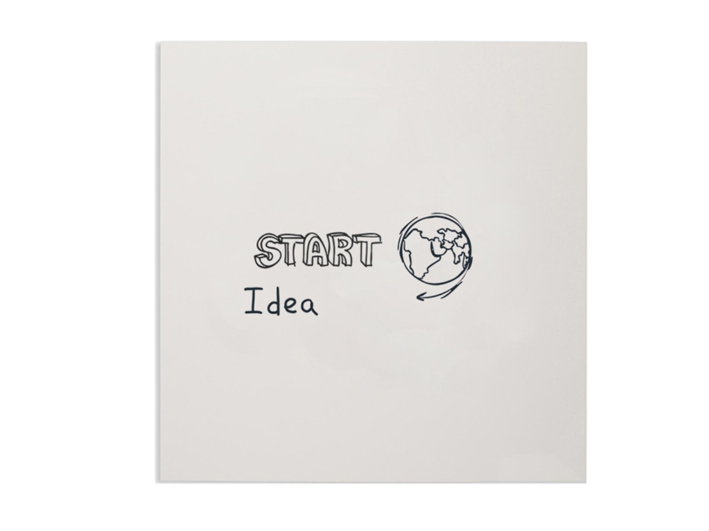 Frameloos whiteboard Smit Visual gelakt staal magnetisch 98x98cm