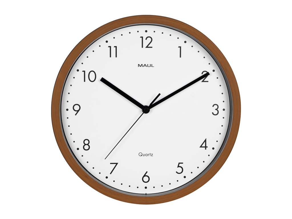 Wandklok Grain MAUL quartz diameter 31 cm kunststof kader donker hout