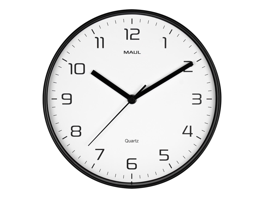 Wandklok Grain MAUL quartz diameter 30,5 cm kunststof kader zwart
