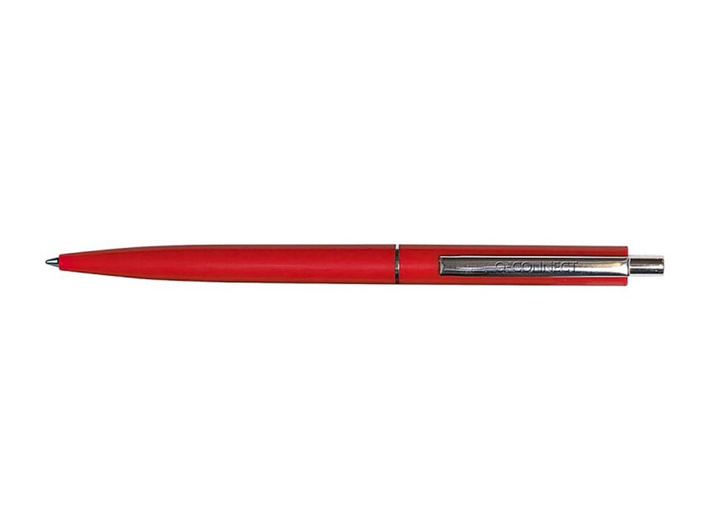 Balpen Q-CONNECT 0,7 mm medium punt metalen clip rood