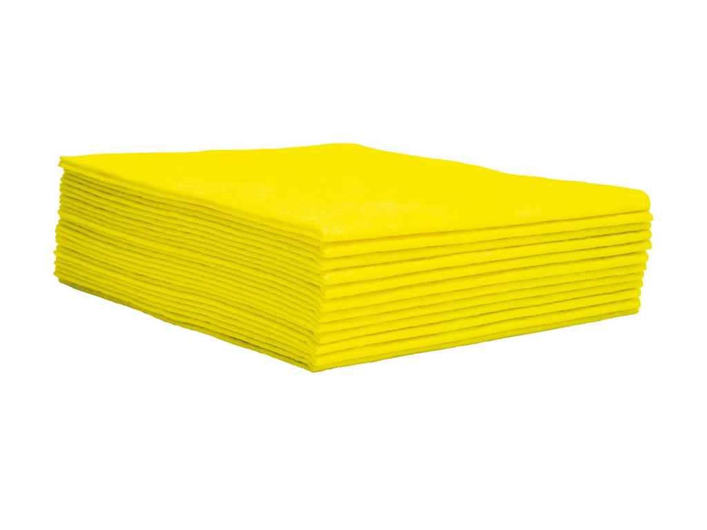 Universele poetsdoek 1/4 vouw ft 30 x 33 cm geel (150)