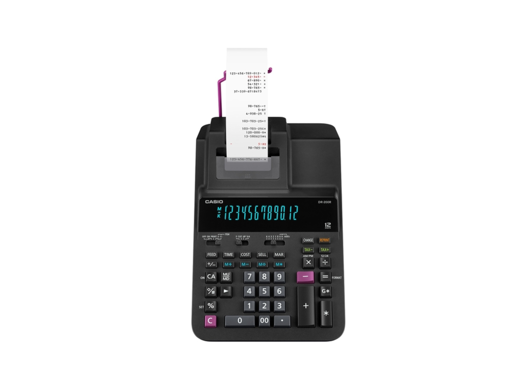 Bureaurekenmachine Casio DR-200R met telrol