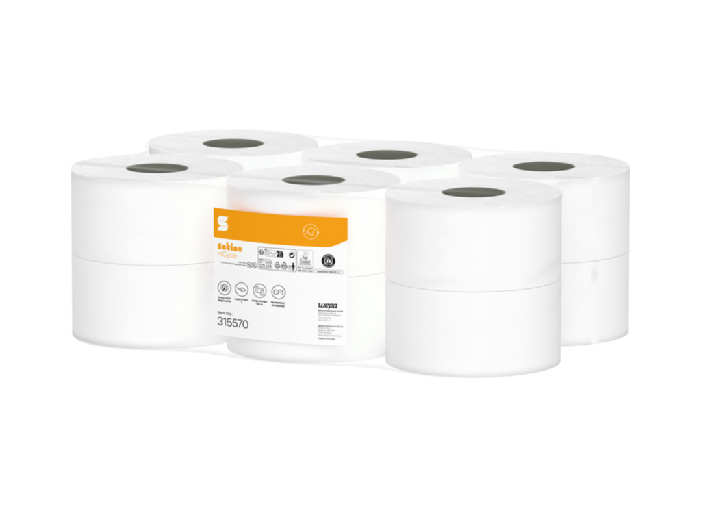 Poetspapier Satino CF1 HiCycle 1-laags 120m 12x340 vel wit 315570 