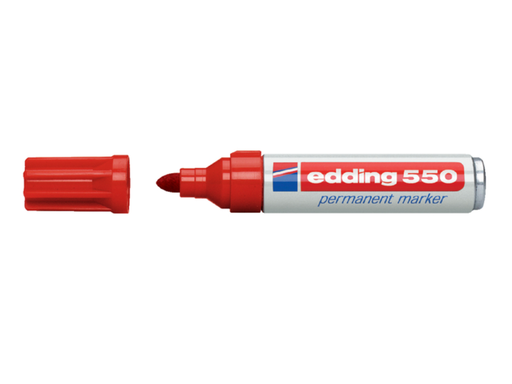 [QUA-550R] Permanent marker Edding 550 ronde punt 3-4 mm (rood)