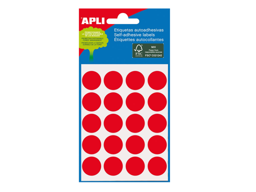 [TIM-581165] Etiketten Apli Ø 19mm(100) (rood)