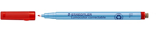 [TIM-305F2] Fineliner uitwisbaar Staedtler Lumocolor F fijne ronde punt 0,6mm  (rood)