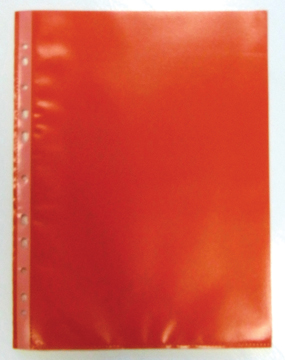 [TIM-099153] Showtas Bronyl PP A4 80 micron 11-gaats gekorreld (50) (rood)