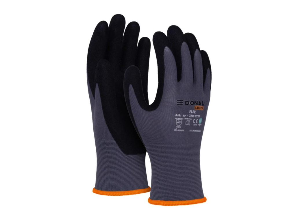 Veiligheidshandschoenen flex Donau Safety grijs S maat 7