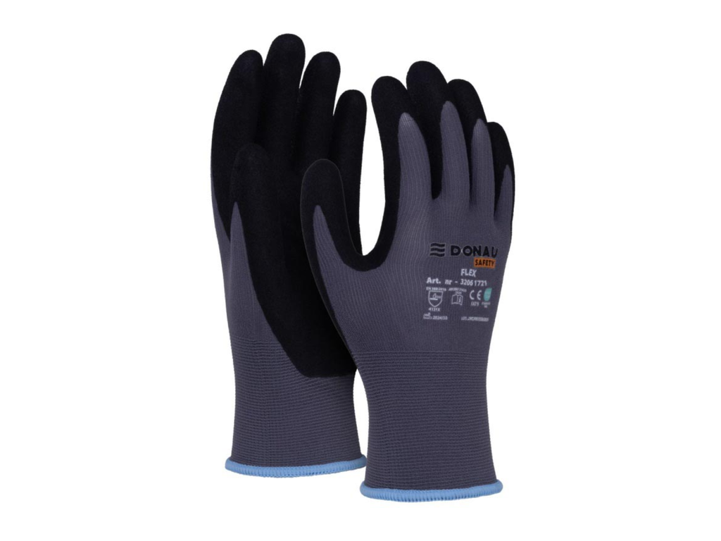 Veiligheidshandschoenen flex Donau Safety grijs L maat 9