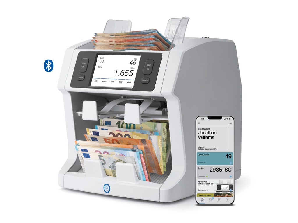 Biljettelmachine Safescan 2985-SC incl safescan app met 10-voudige valsgelddetectie