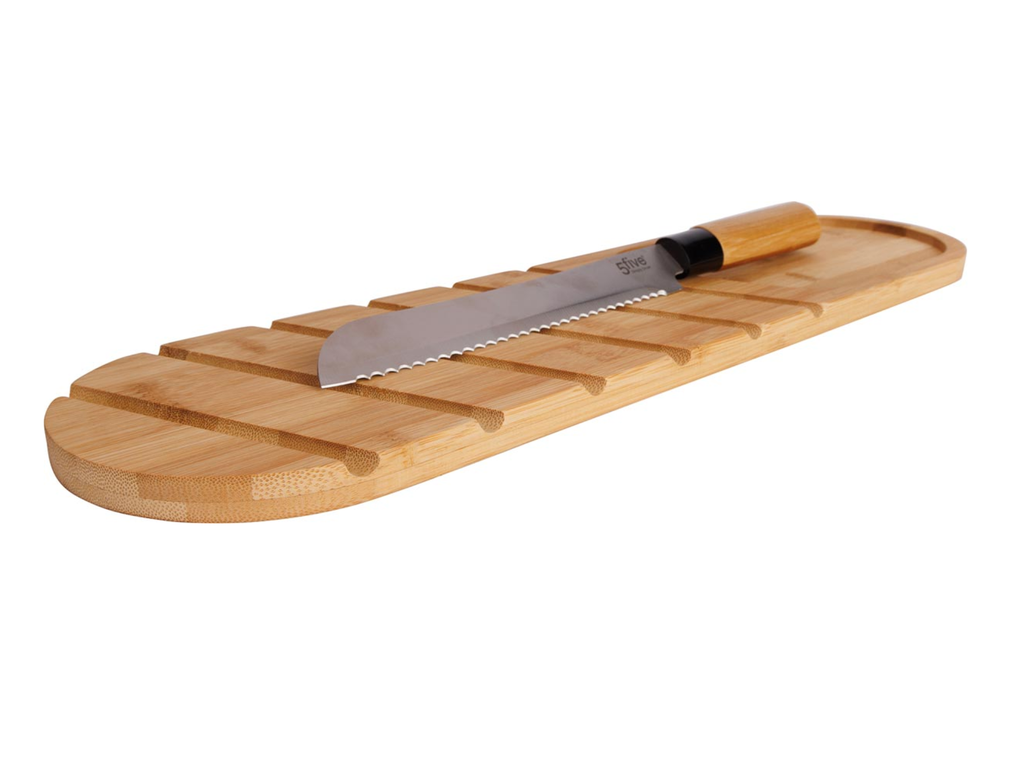 Broodplank Cosy & Trendy inclusief broodmes uit bamboe 50x14cm