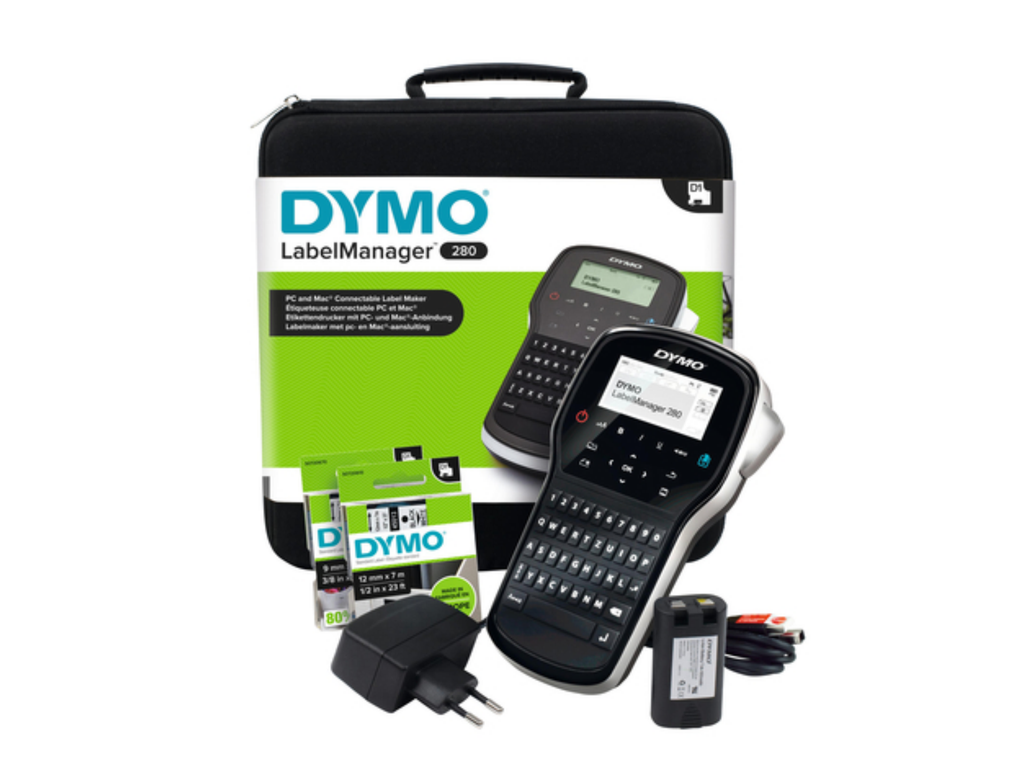 Labelprinter Dymo LabelManager 280 draagbaar qwerty 12mm zwart in koffer 