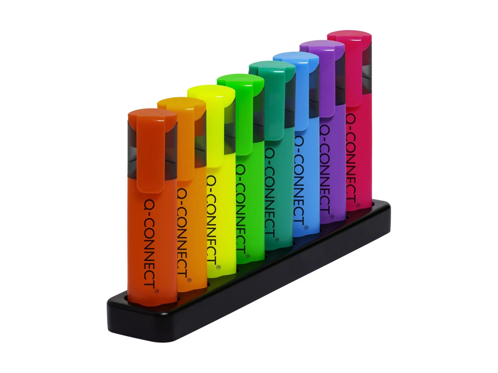 Markeerstift Q-connect neon deskset assorti