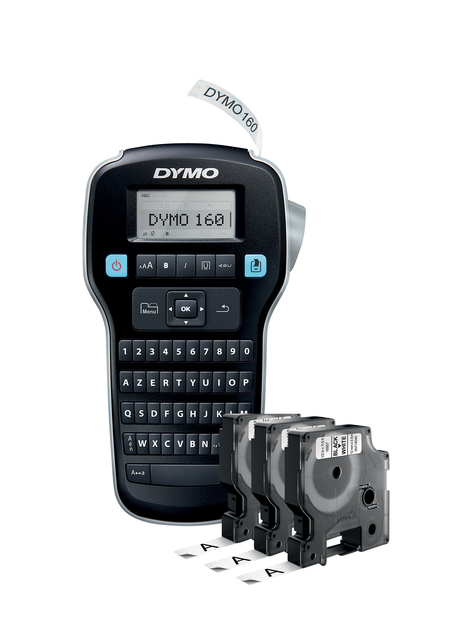 Labelprinter Dymo LabelManager 160 draagbaar azerty 12mm zwart valuepack 