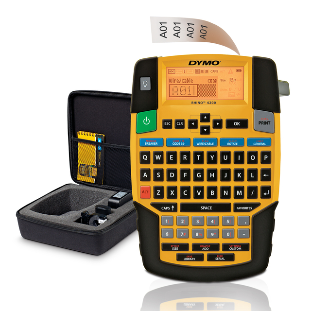 Labelprinter Dymo Rhino 4200 industrieel qwerty 19mm geel in koffer 