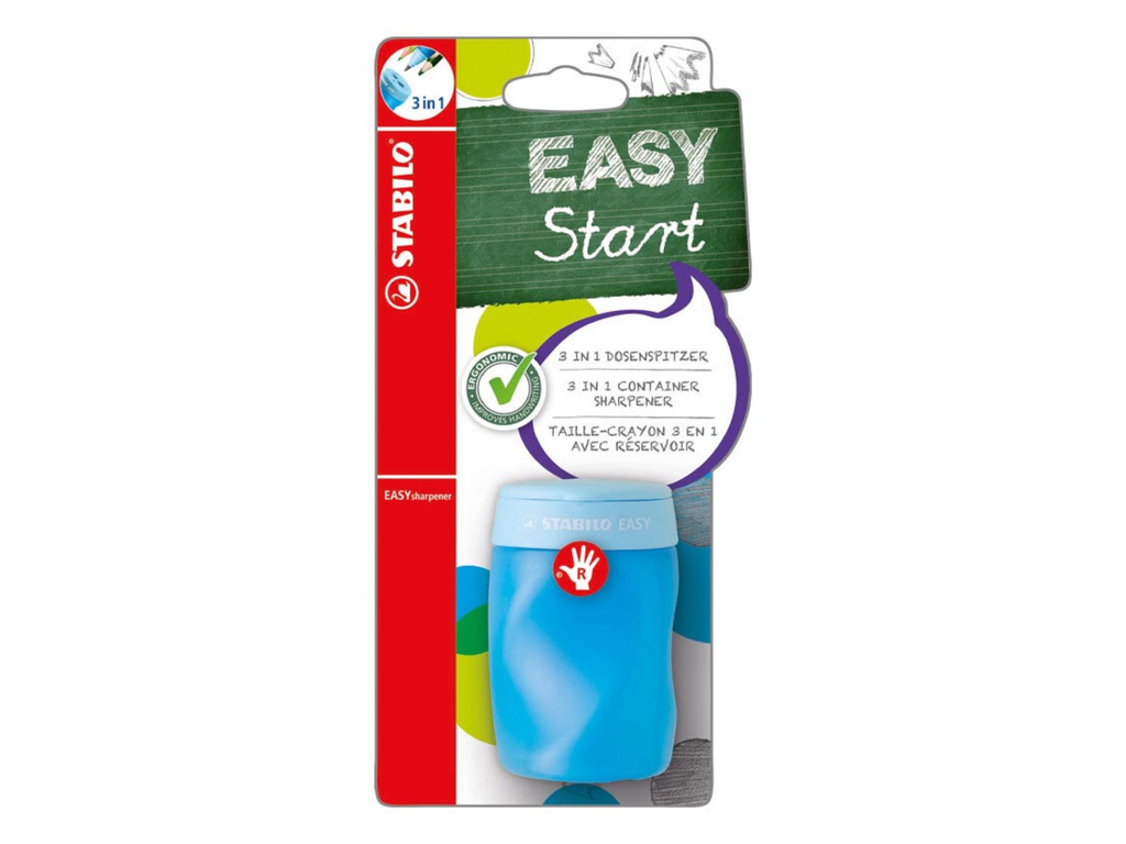Potloodslijper Stabilo easysharpener 3in1 voor linkshandigen blauw