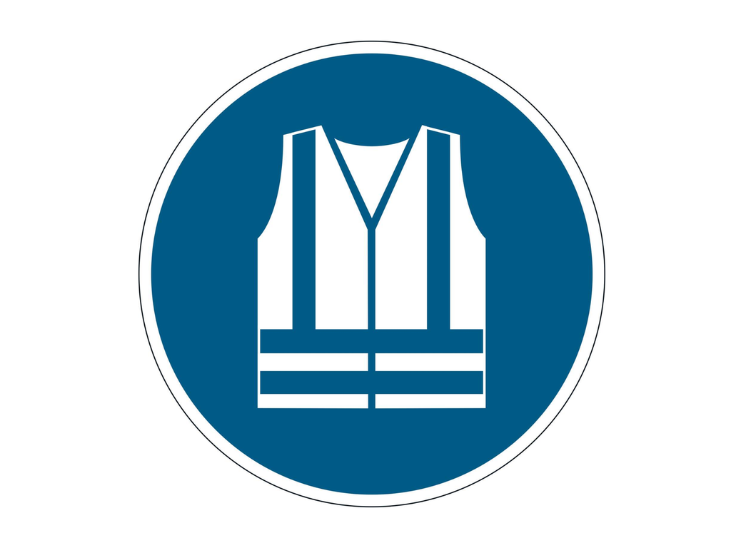 Veiligheidsmarkering Durable sticker Ø430mm "Gebruik veiligheidsvest"