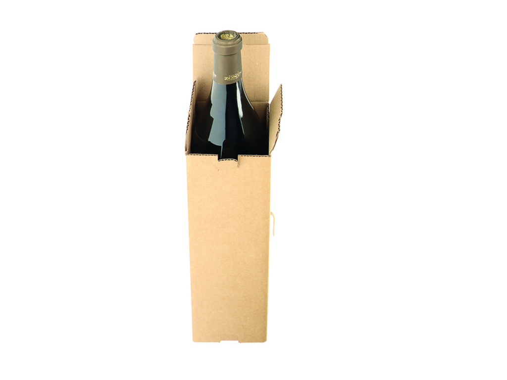 Verzenddoos fles IEZZY karton bruin 90x90x360mm 