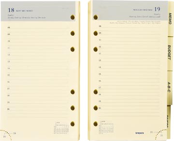 Vulling Brepols voor agenda Brefax 11 95x170mm zestalig 2026 1 dag/pagina