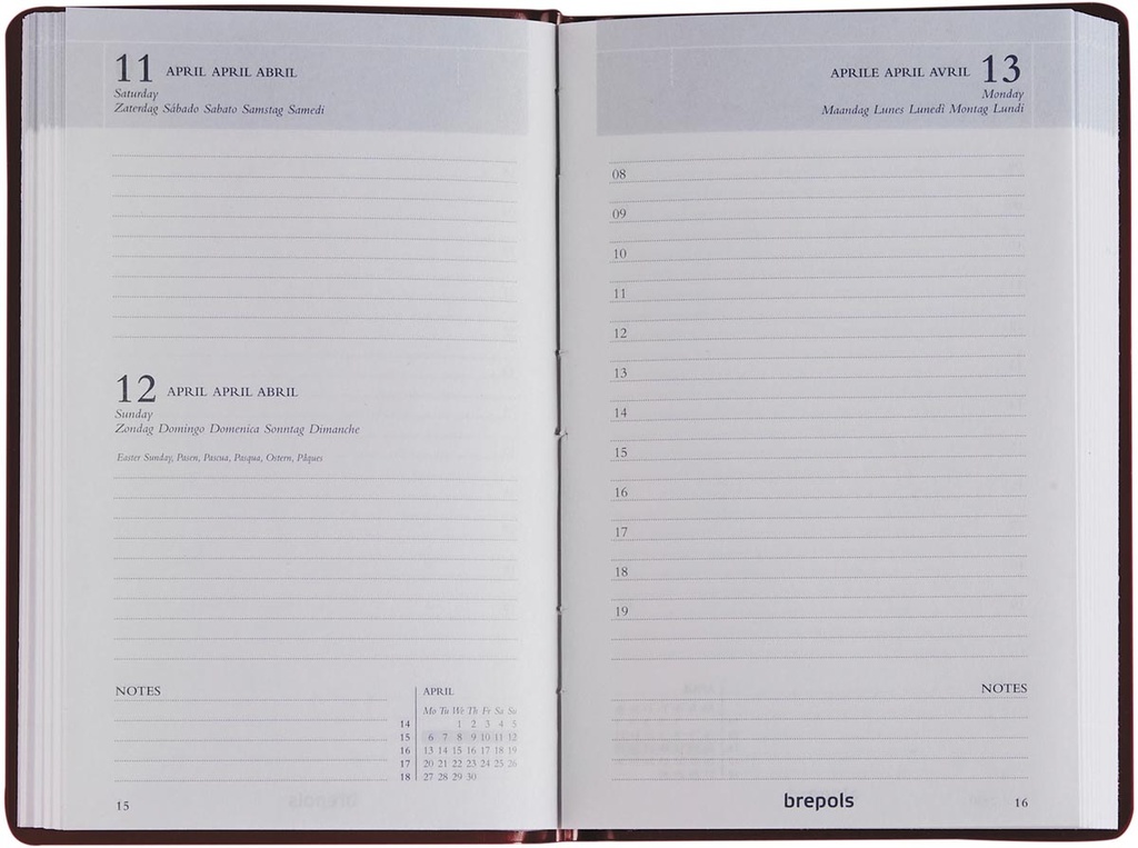 Zakagenda Brepols Trade Seta 77x120mm zestalig assorti 2025 1 dag/pagina