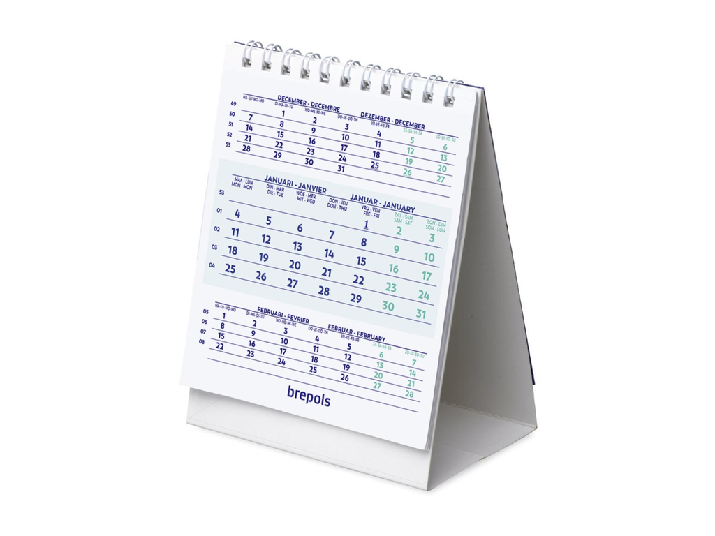 Bureaukalender Brepols verticaal 2027