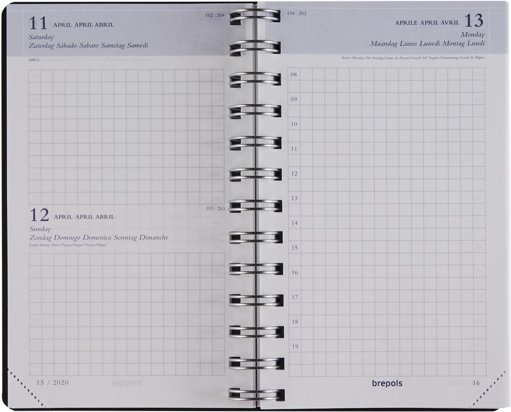 Agenda Brepols Building Polyprop 100x165mm zestalig zwart 2026 1 dag/pagina