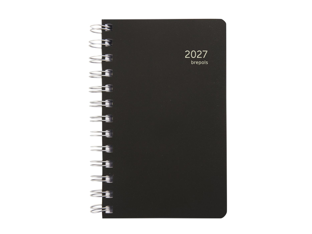 Agenda Brepols Building Polyprop 100x165mm zestalig zwart 2027 1 dag/pagina